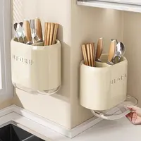 筷子收纳盒壁挂式厨房置物架免打孔刀架筷子笼一体收纳挂架子