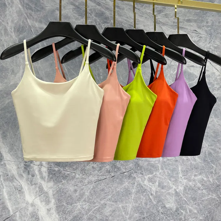 瑜伽吊带背心文胸一体式女高端普拉提训练背心瑜伽服上衣2025夏季