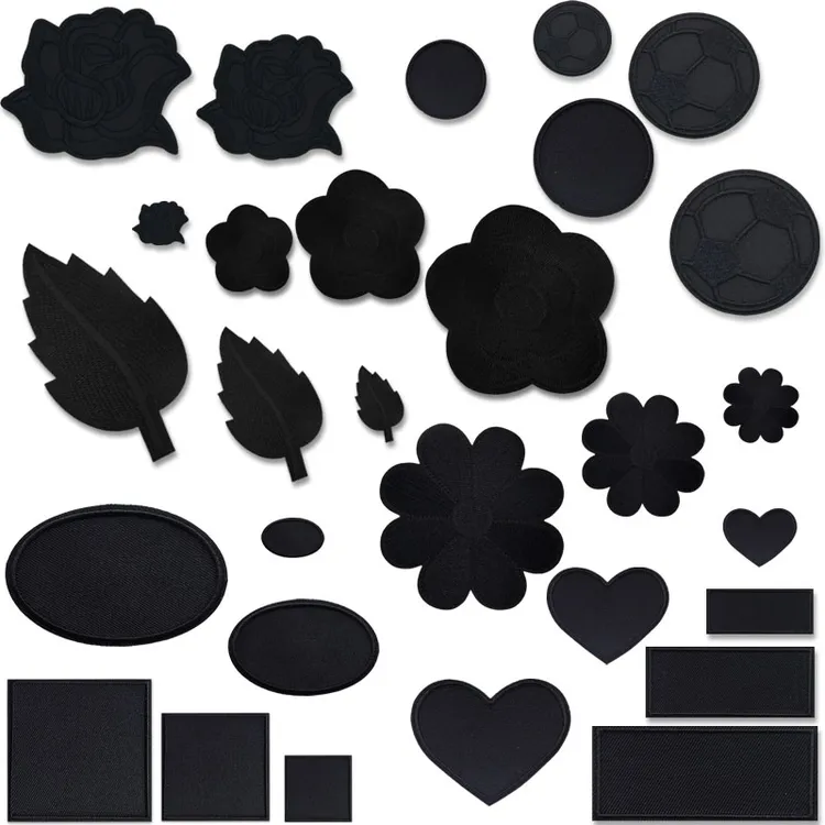 自粘羽绒服补丁贴衣服破洞高级修补刺绣贴花黑色无痕修复大号布贴