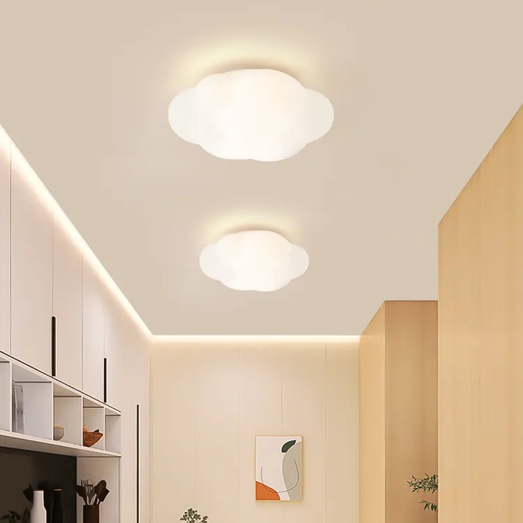 奶油风LED入户过道灯走廊灯玄关灯简约云朵花朵衣帽间阳台吸顶灯