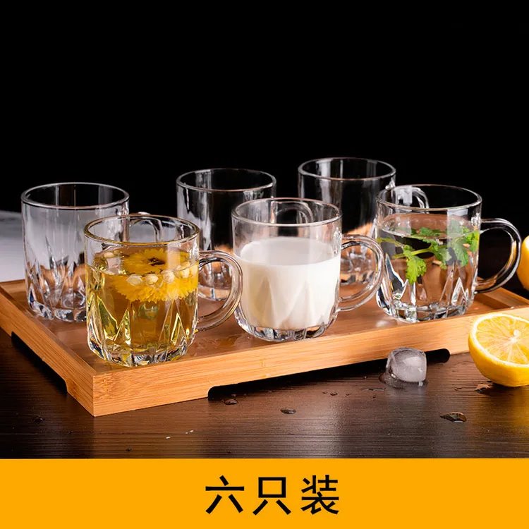【六只装】家用玻璃杯水杯果汁杯啤酒杯饮料喝水杯透明sss杯子