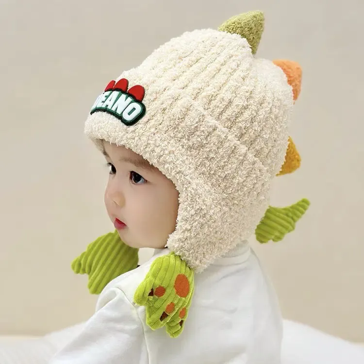 儿童帽子秋冬男孩可爱卡通毛绒帽女童加厚保暖防风宝宝护耳套头帽