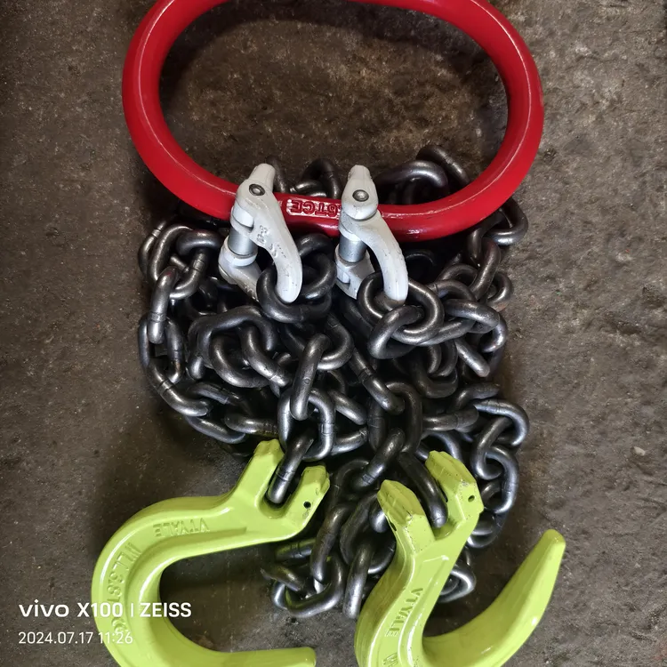 起重链条吊索具加大强力环2链羊角大开口链条吊具