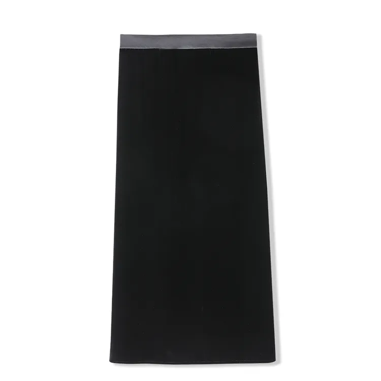 涵梦萱真丝绒开叉半身裙春秋黑色气质显瘦桑蚕丝丝绒中长款A字裙