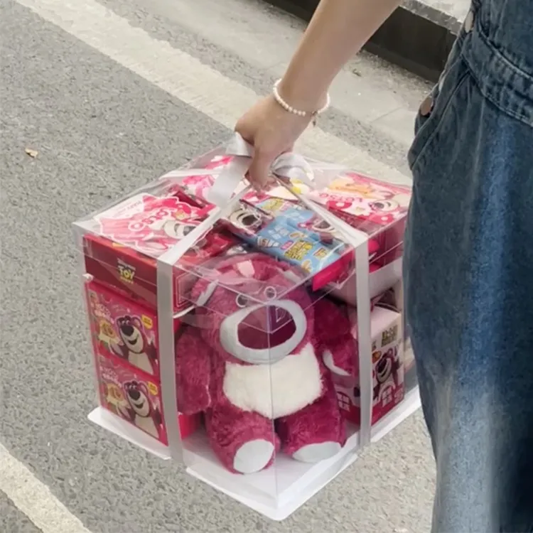 全透明礼盒送女友男友生日礼物包装盒子正方形盒子零食礼盒空箱子