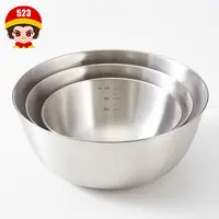 【拍一发三】出口韩国ins拉丝不锈钢沙拉碗三件套家用碗凉拌哑光碗