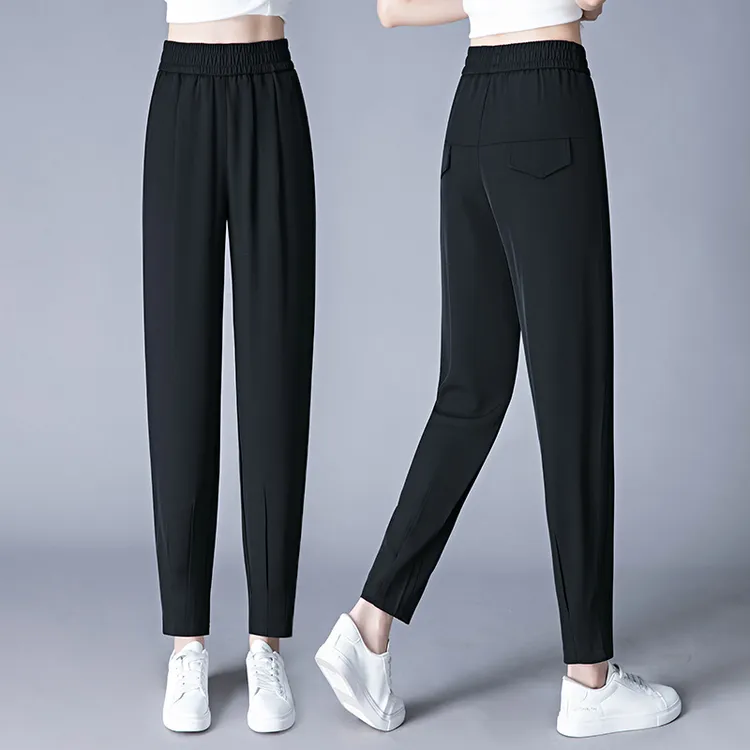 九分哈伦裤女2025夏季新款高腰显瘦宽松小个子薄款休闲大码萝卜裤