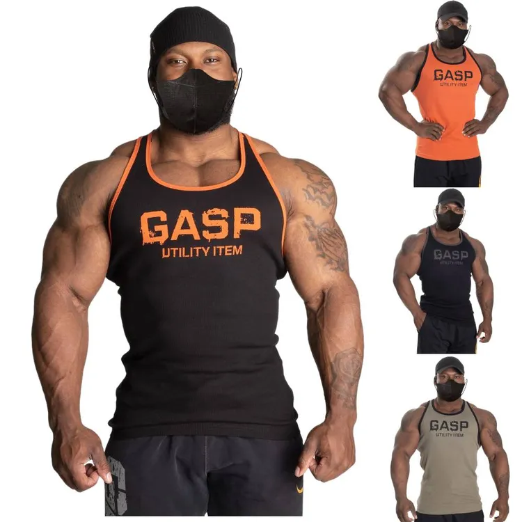 【PRO专属】gasp盖世璞弹力运动健身螺纹背心训练跑步透气肌肉男款