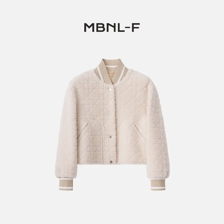MBNL-F2024F/W新品 100%绵羊毛压线绒感棒球服外套秦磊XM-SY24190