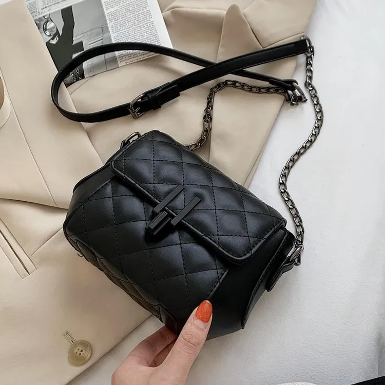高级感菱格链条小包包女2025新款网红爆款斜挎包女迷你锁扣单肩包