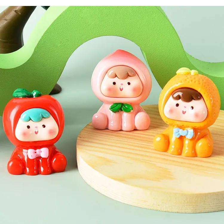 水果多妹DIY崽崽萌粒公仔立体水果树脂卡通摆件
