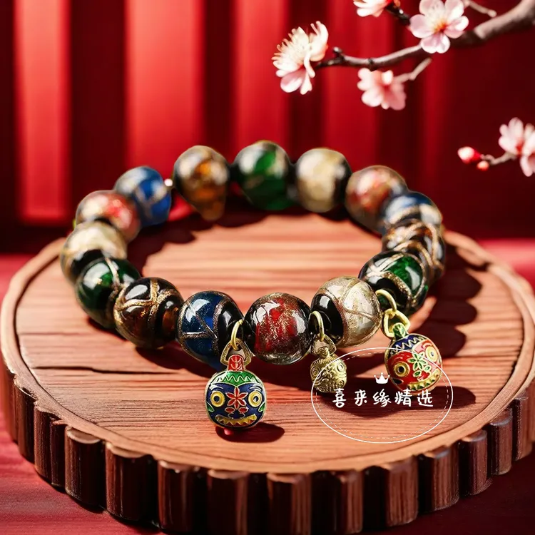 秦老师师妹推荐灰玻璃串护佑财富民族风格