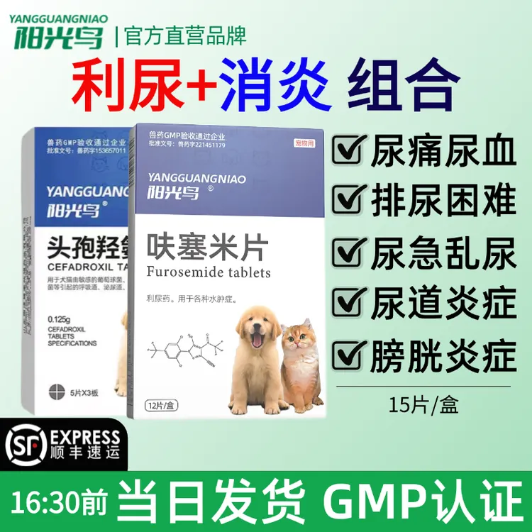 宠物泌尿消炎药猫咪狗狗膀胱尿道炎症公猫尿闭尿血消炎在家便宜
