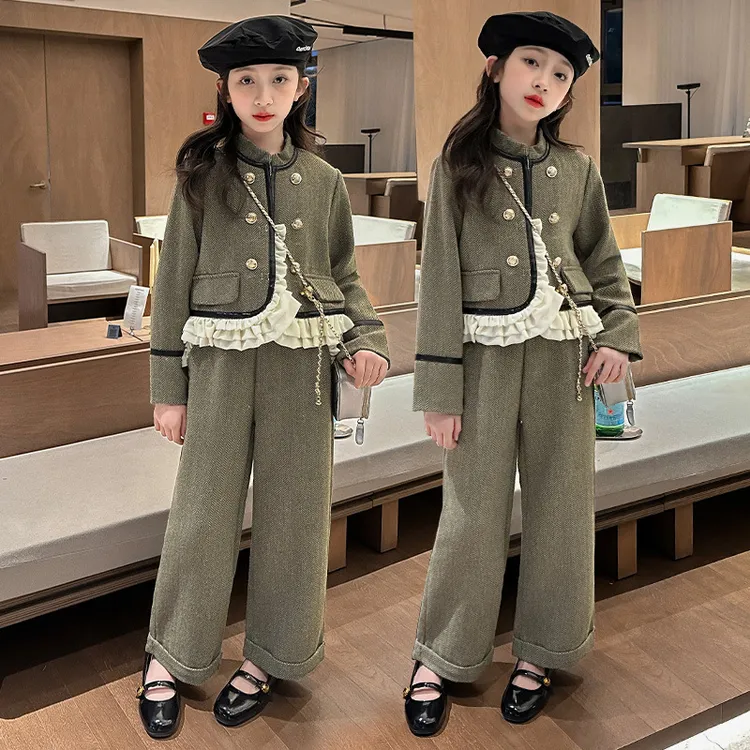 女童套装春秋款2024新款洋气儿童春装小女孩网红时髦两件套小香风