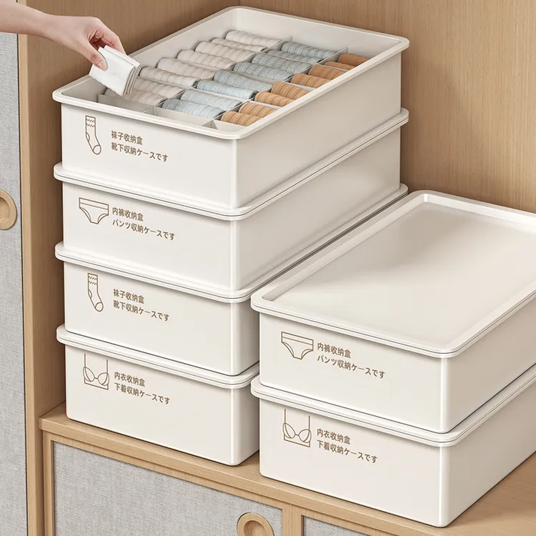 内衣收纳盒袜子内裤分格神器家用内衣裤整理箱衣柜抽屉三合一盒子