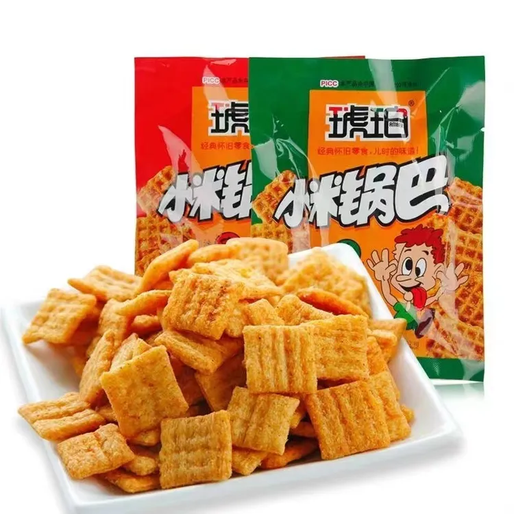 琥珀小米锅巴牛羊配22g麻辣牛肉味锅巴休闲小吃膨化零食品