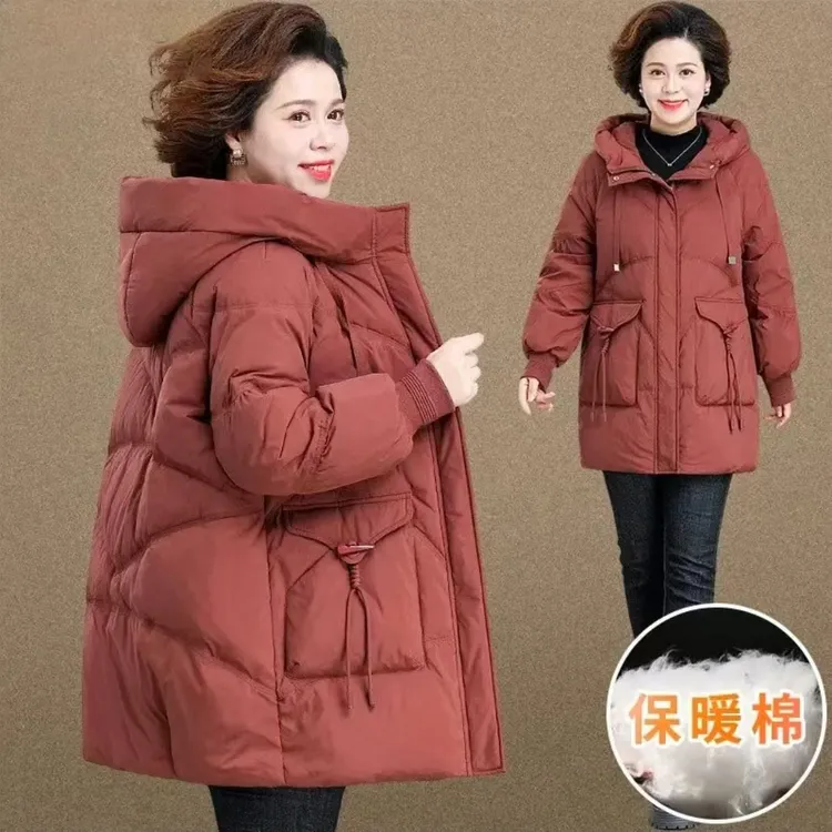 冬季爆款韩版棉服女时尚洋气中长款2025新款加厚宽松棉衣外套女潮