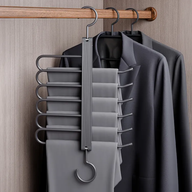 折叠裤架多功能家用挂裤子专用衣架收纳神器无痕裤挂衣柜无痕裤夹