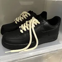 空军一号鞋带af1棉麻绳DUNK黑武士小白鞋板鞋加粗内增高圆白米色