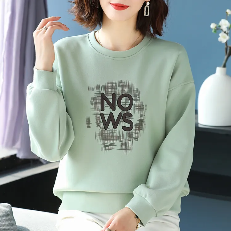 衣服感超好看女长袖卫衣圆领2025爆款时尚洋气春秋宽松慵懒风外套