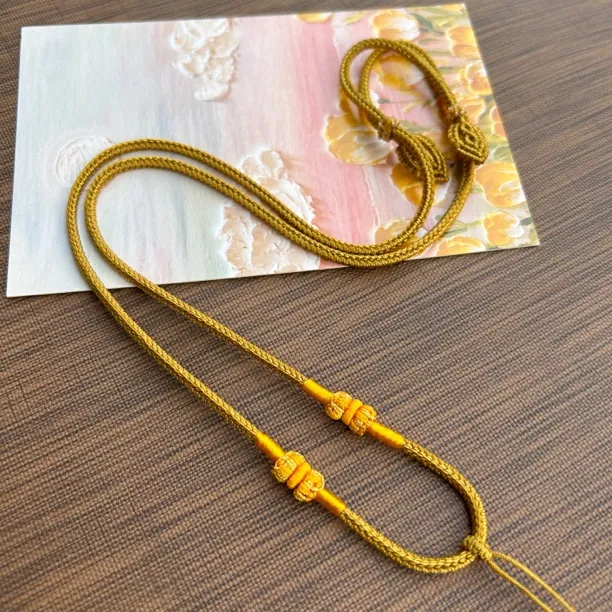 纯手工八莲花结吊坠挂绳玉石专用绳子手编配绳可调节挂坠绳