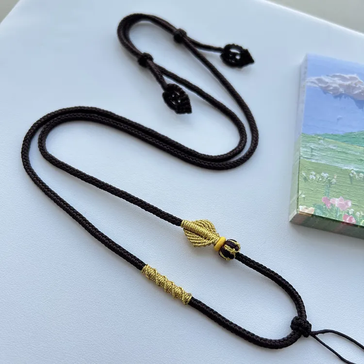 纯手工八股挂坠挂绳吊坠绳绳子绳可调节粗细适中男女款高货绳长款