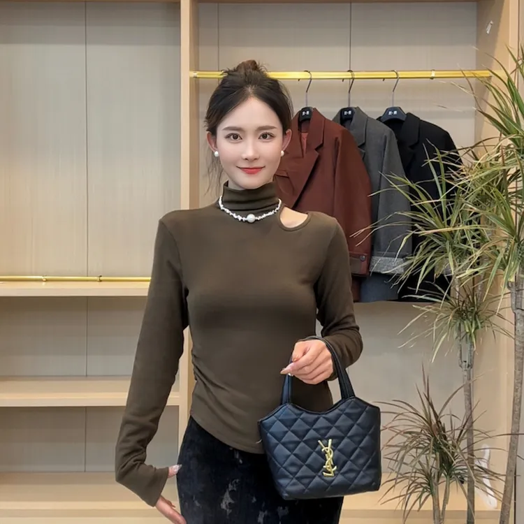 {定制}2024秋冬新款显瘦气质时尚百搭洋气ins修身网红长袖打底T恤