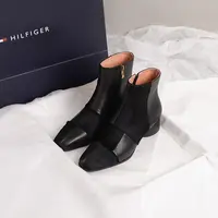 断码青沧|34-40码|4.5cm|秋冬法式方头复古马毛显瘦粗跟短靴
