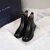 亏本清|羊毛里|3.0cm|秋冬新款黑色粗跟真皮英伦风切尔西靴短靴女