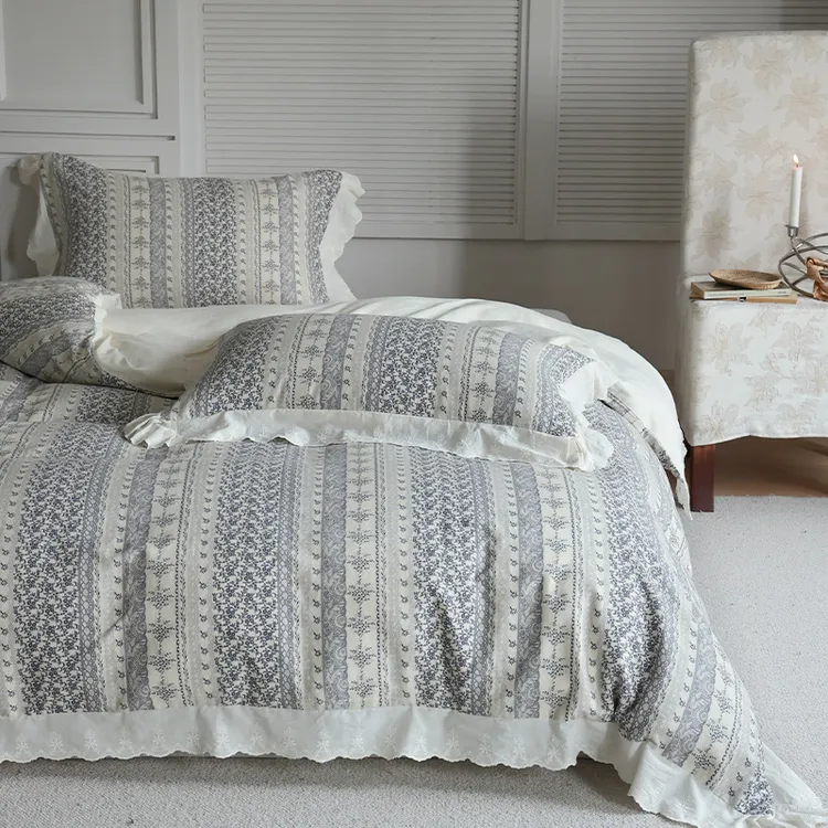 法式公主风丨A类超柔双层纱四件套纯棉全棉2025新款床单被套床品