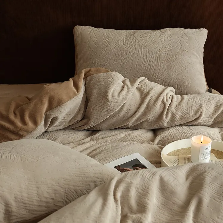 超保暖牛奶绒~冬季加绒加厚四件套抗静电床单被套轻奢高级感床品
