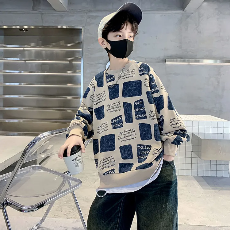 儿童卫衣男童春秋款12-15岁中大童男孩秋季上衣长袖t恤打底衫洋气