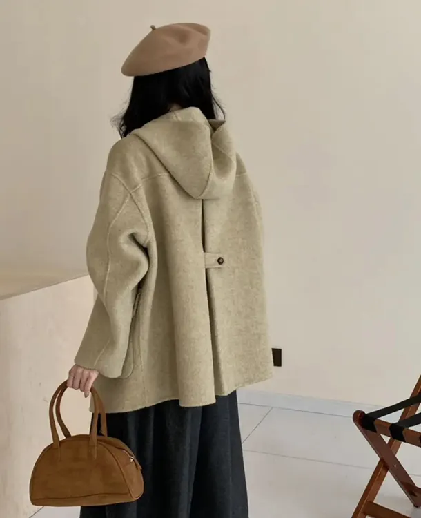 【小森林】新款秋冬短款休闲羊毛大衣气质轻奢洋气外套女毛呢外套