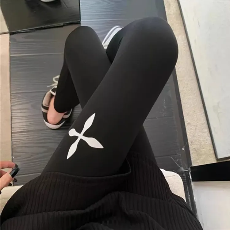 高腰打底鲨鱼裤子女加绒外穿2025新款黑色提臀收腹瑜伽裤芭比裤