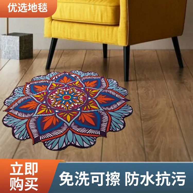 3D牡丹花卉立体吸水垫简约硅藻泥卫生间浴室沥水防滑地垫家用