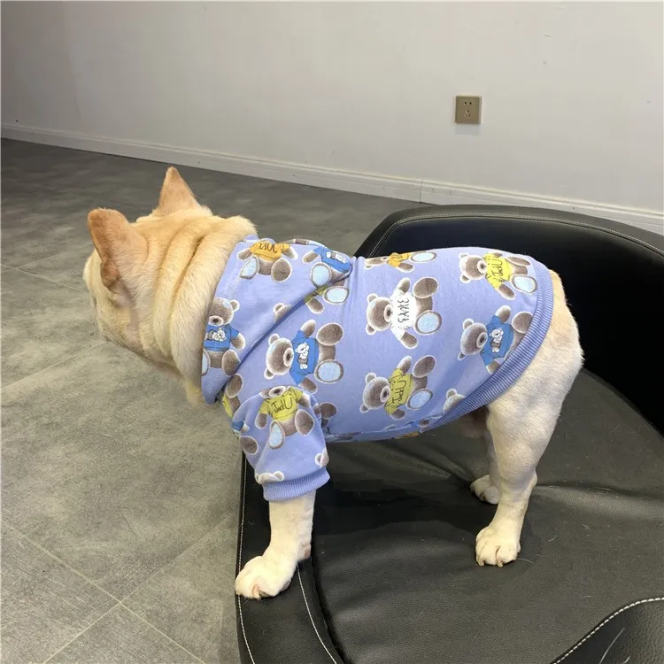 宠物狗狗秋冬卫衣 法国斗牛犬连帽衣服 小狗八巴哥英斗柯基外套