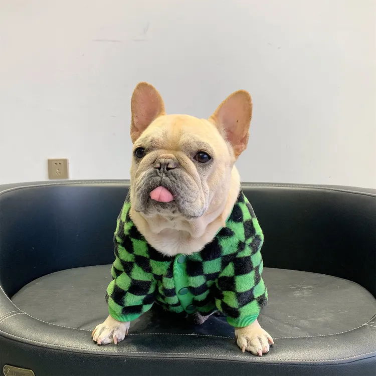 宠物狗狗秋冬季衣服 法斗八巴哥加绒保暖棉衣 胖狗牛牛中型犬开衫