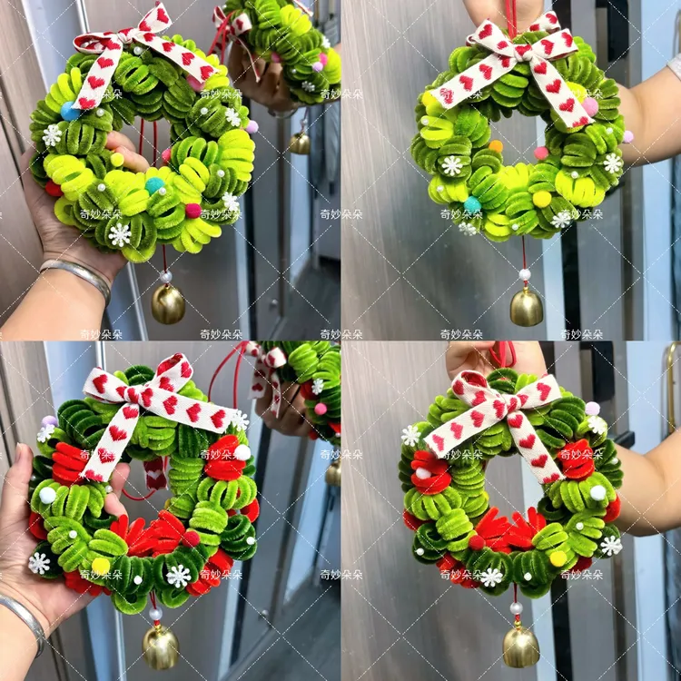 扭扭棒｜圣诞节花环手工DIY材料包圣诞节礼物车载挂件装饰品第三版