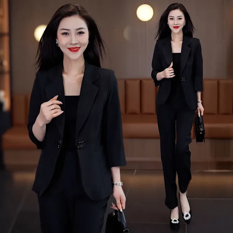 高级感西服套装女春秋新款时尚气质职业小西装减龄显瘦名媛两件套