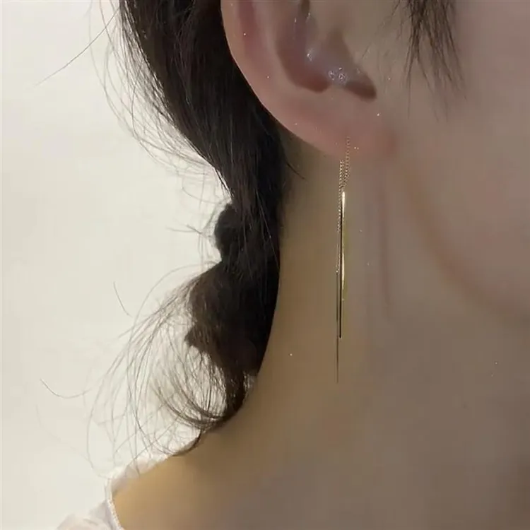 925银耳饰耳饰新款潮流苏女S925纯银针耳线长款耳环小众设计气质