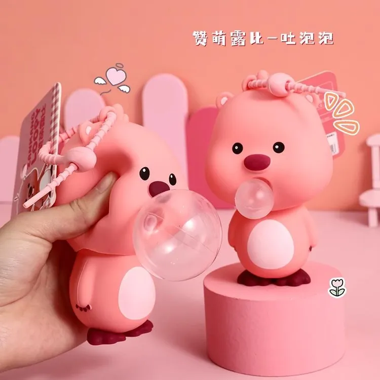 卡通海狸露比loopy吐泡泡钥匙扣捏捏乐解压玩偶女生书包挂件玩具 