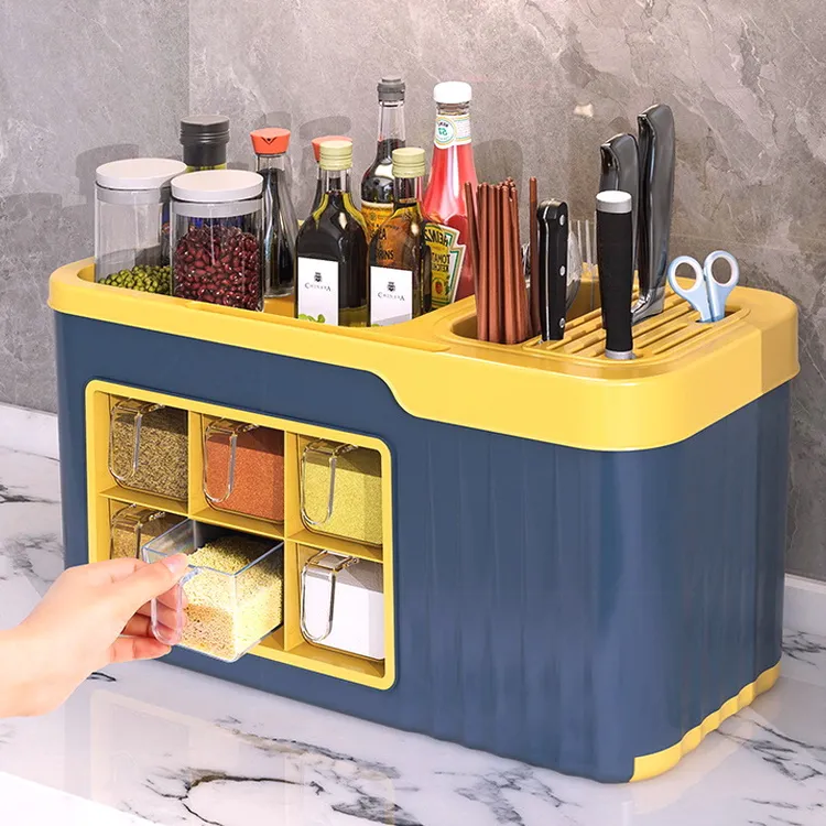 调料盒套装一体多格厨房用品家用大全组合装调味盒调味料品收纳盒