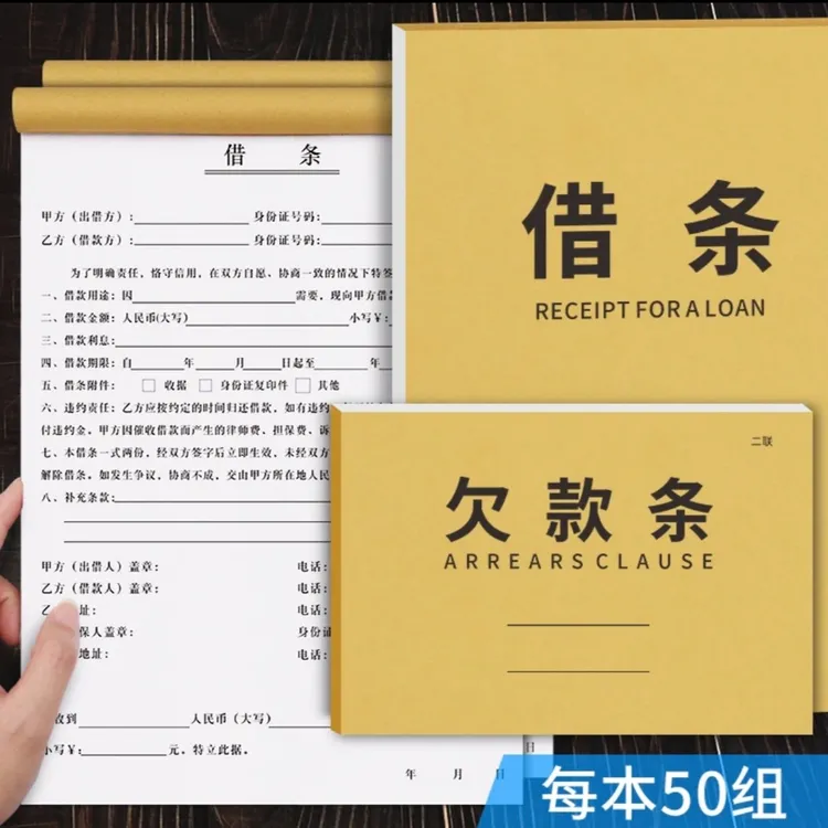 【2025新款借条欠款条】民间2025借钱欠钱单据，借款凭证收据单
