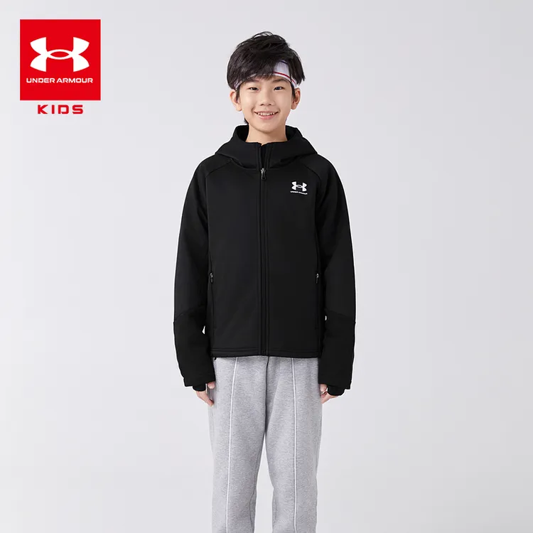 【安德玛童装】秋季儿童加厚冬季运动外套防风连帽针织服24103秋冬