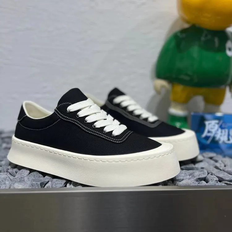 透气皮鞋布鞋休闲鞋厚底薄款干净感痞帅男鞋男生帆布鞋男款潮牌