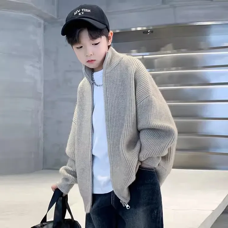 儿童装男童秋装开衫毛衣2025新款春秋款针织衫中大童秋季男孩洋气