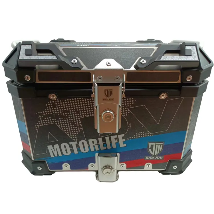 电动车摩托车尾箱35L铝合金贴花尾箱