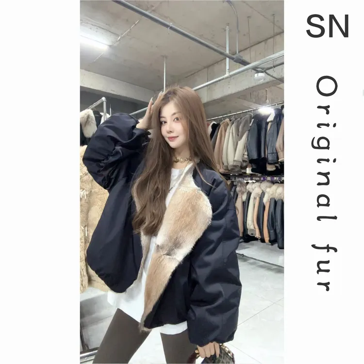 SN原创SN1010新款女外套正品羽绒皮草冬季外套