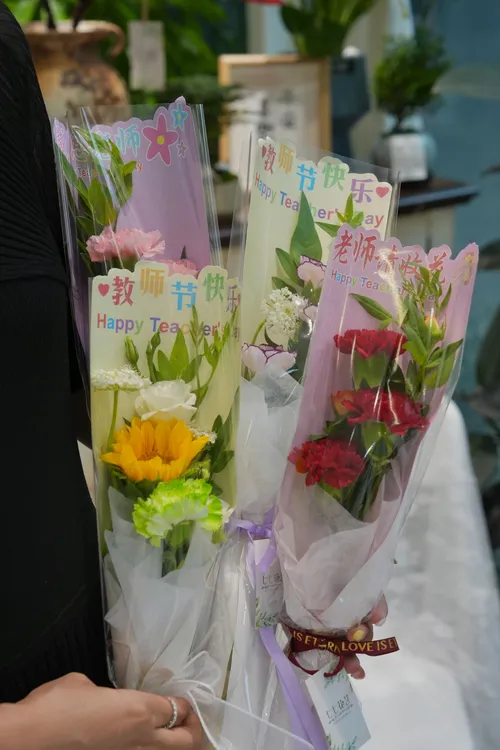 【1帮1】5包教师节单支袋感恩老师鲜花套袋花艺包花束diy材料批发