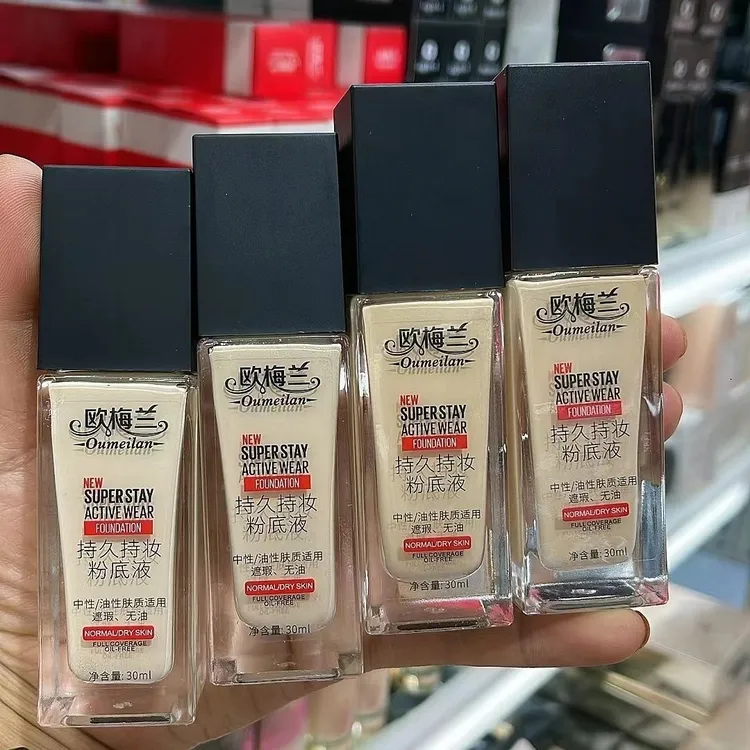 欧梅兰粉底液持妆隐匿瑕疵修颜自然裸妆持久雾感哑光彩妆粉底液